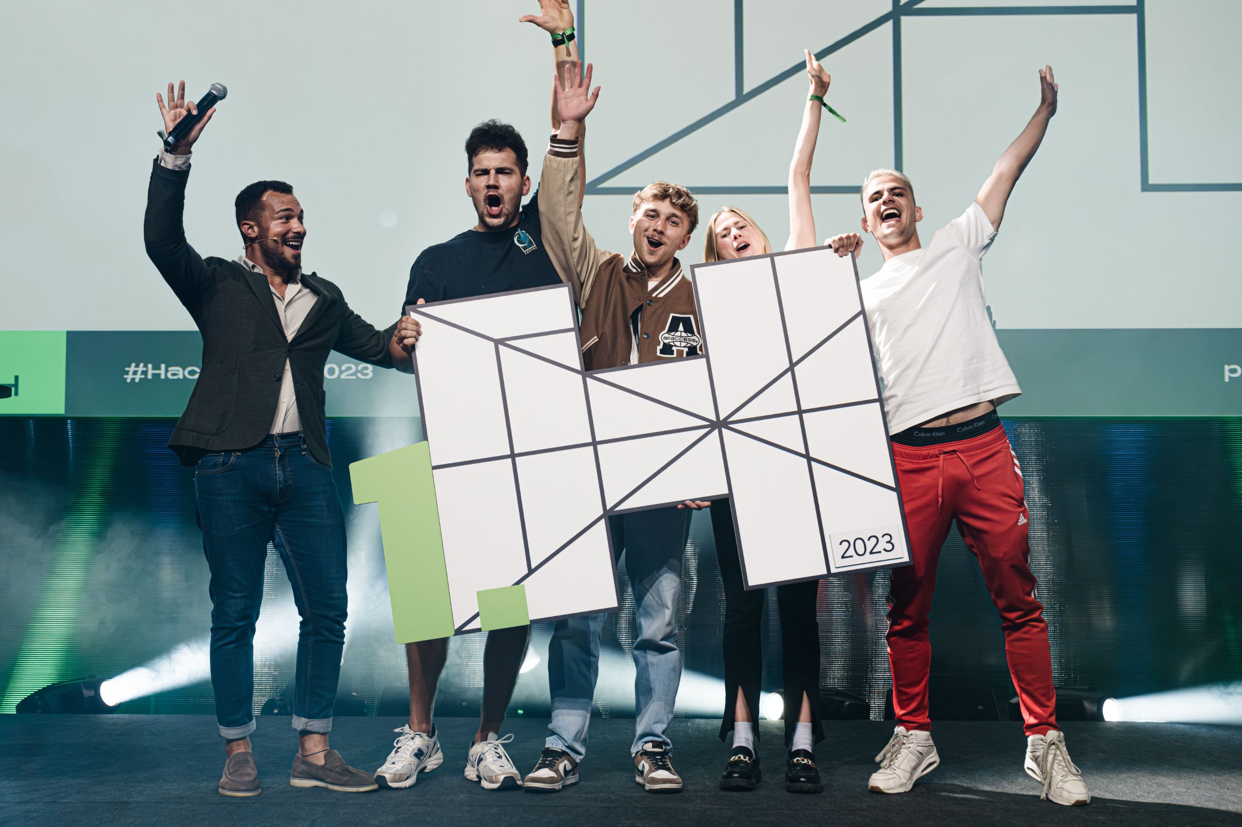 A picture of us winning HackZurich